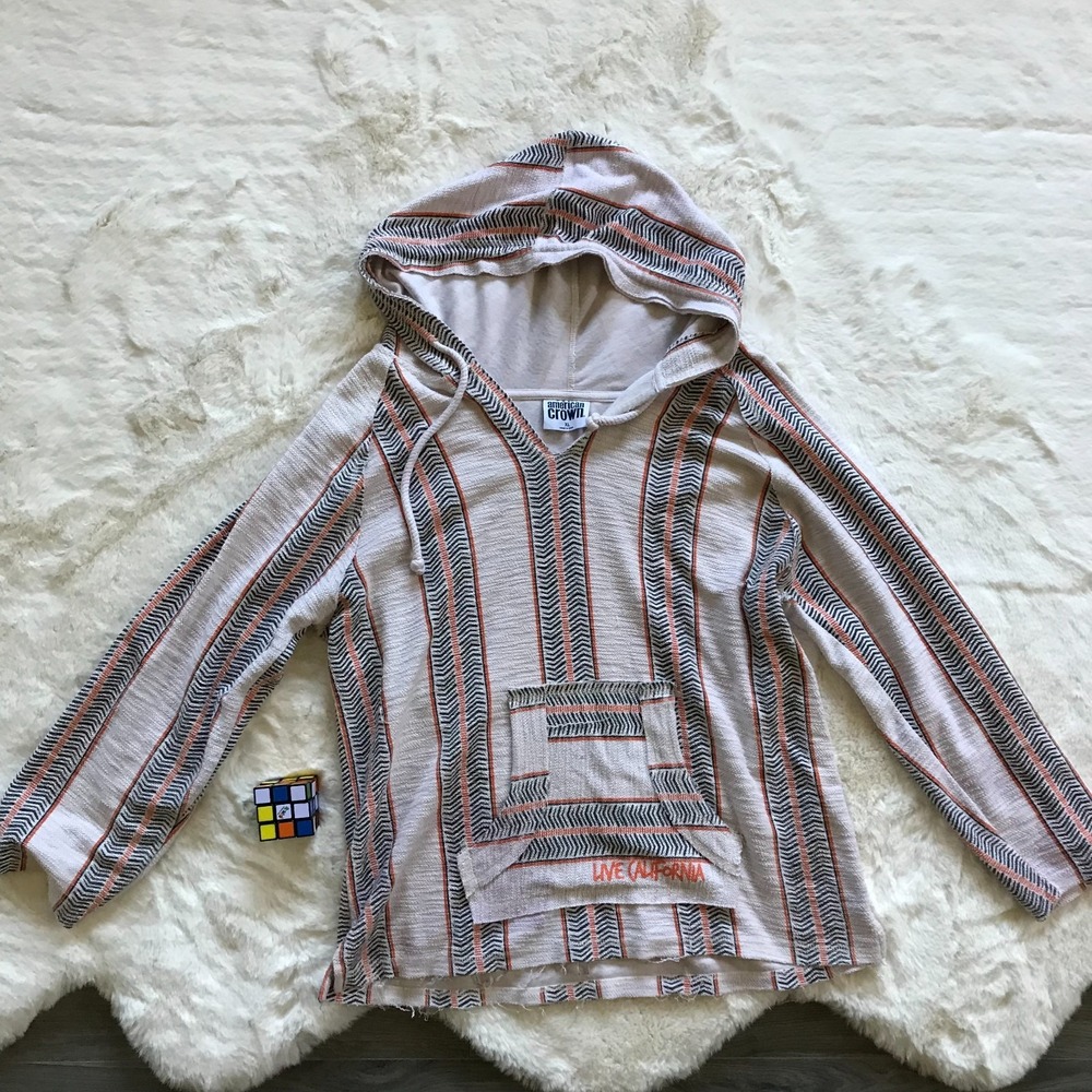 Original Senor Lopez Baja Hoodie Similar Woven Cotton Beach Pullover Size XL